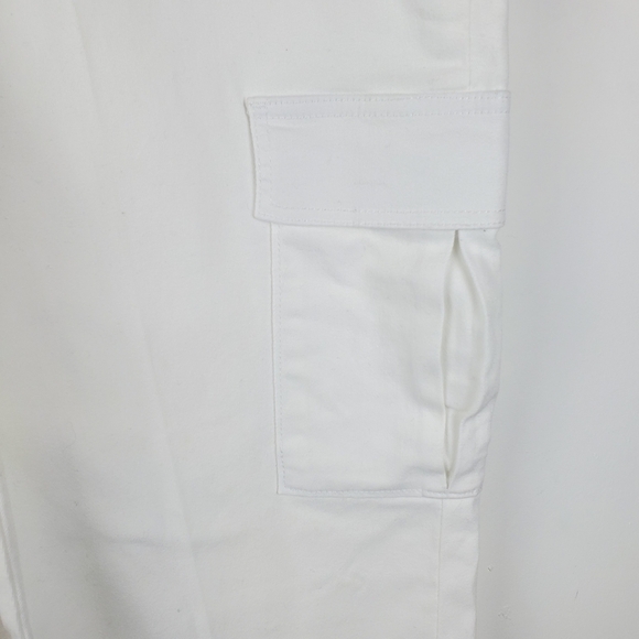 WILD Fable 16 Cargo Ankle Joggers Cotton Canvas White Exposed Zipper Stretch - Picture 10 of 14